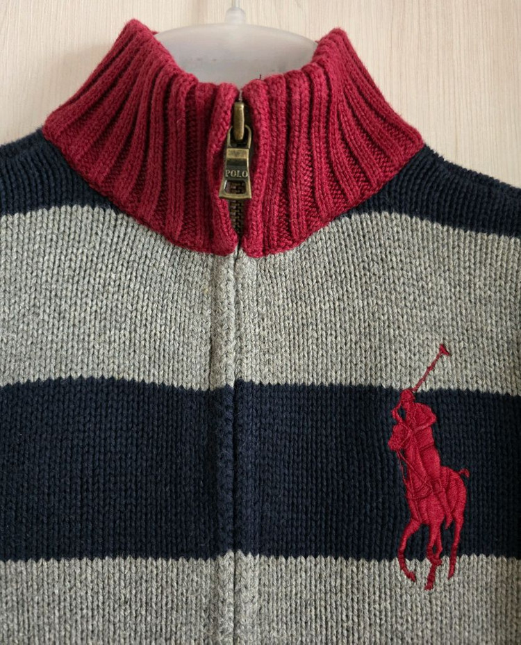 폴로 랄프로렌키즈 하이넥 니트 집업 5사이즈--2