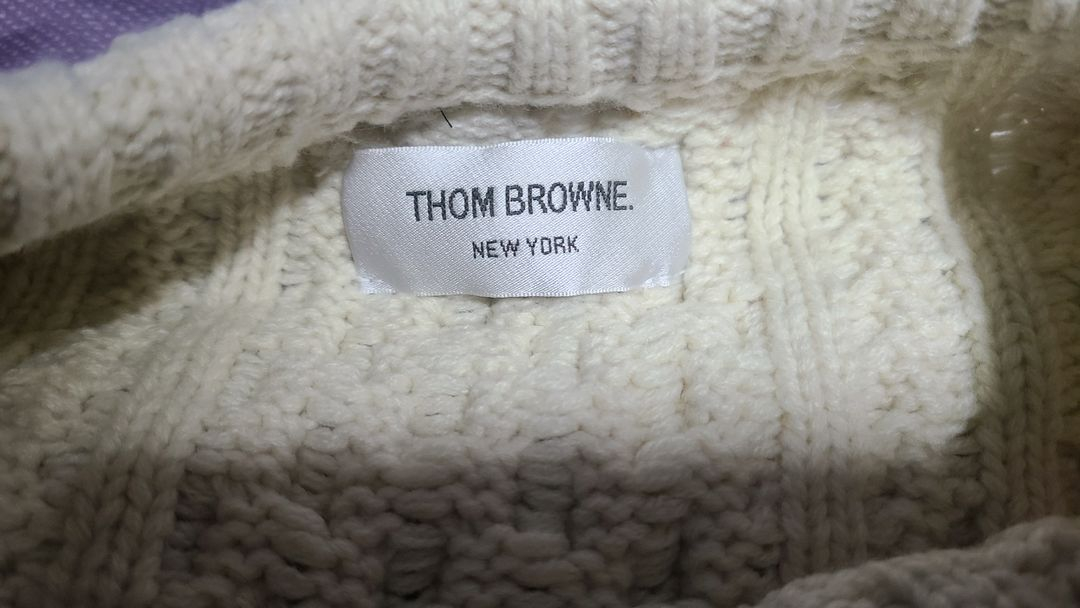 톰브라운 케이블 울 니트 급처--1