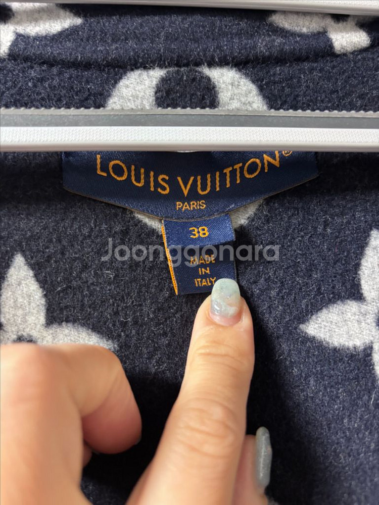[정품] 루이비통 플랩 포켓 후디드 랩 코트 네이비--6