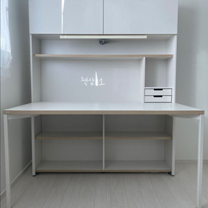 데스커 1400폭 5단 화이트 책상 (2대 일괄거래만) 이미지