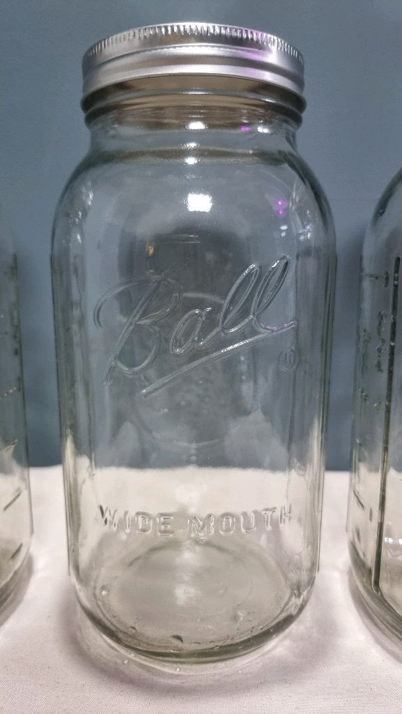 볼 메이슨 64oz 와이드 마우스 유리병 3개--1