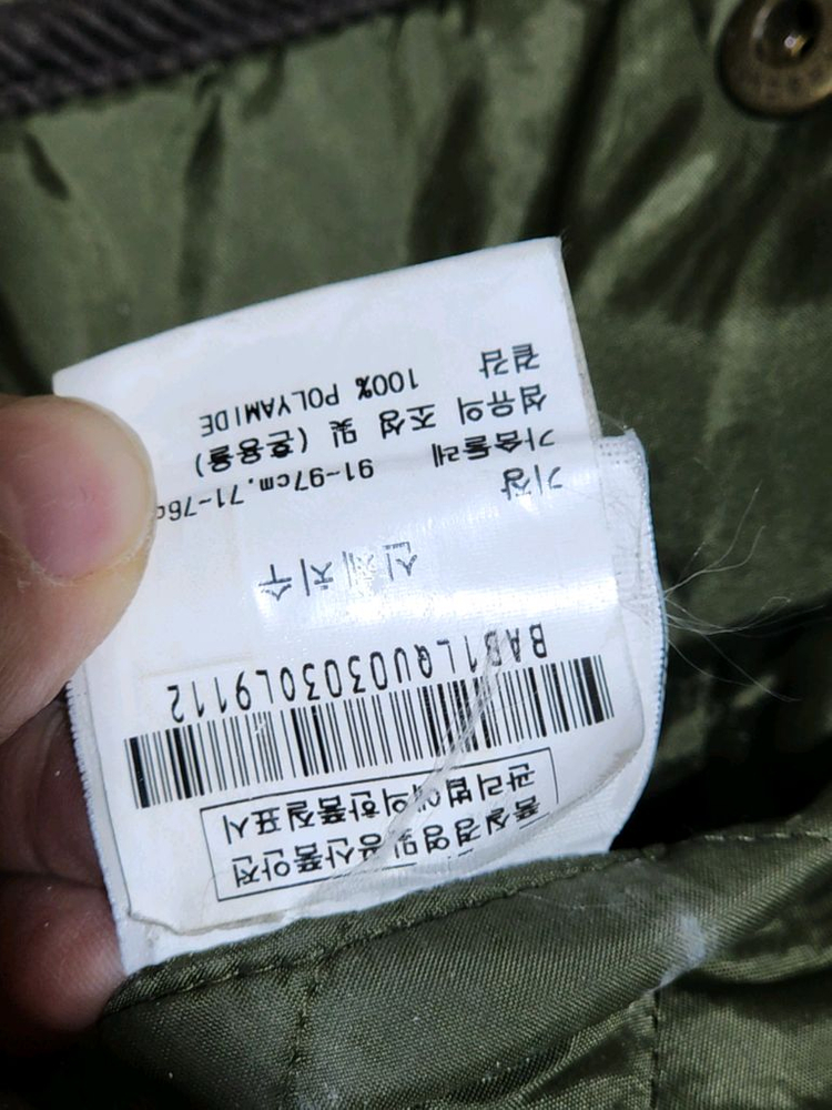 (M) 바버 인터내셔널 퀼팅자켓 카키 누빔점퍼 매장판 이미지