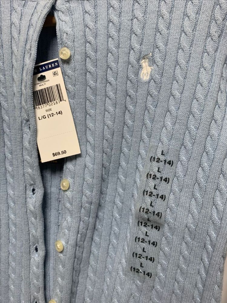 폴로 걸즈 케이블 니트 가디건 L 새상품 이미지