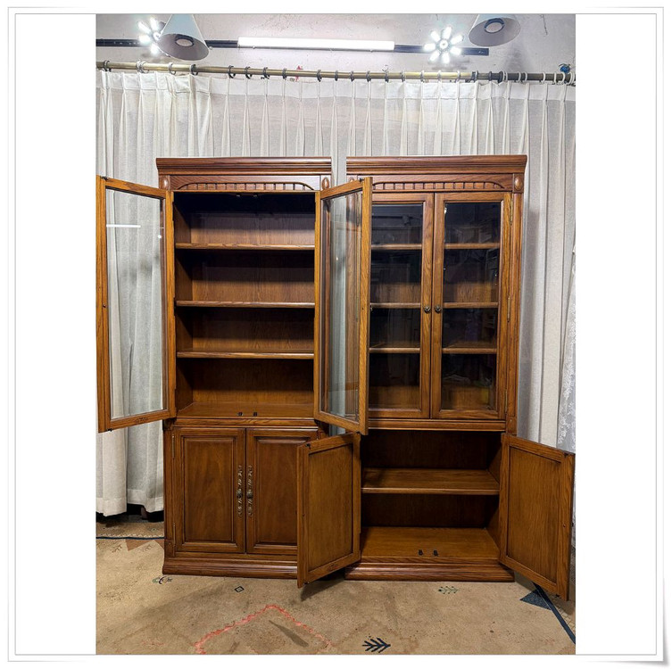 오크포인트 원목 수납 선반 진열장x2--1