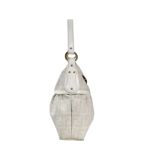 정품 펜디 화이트/그레이 코팅 캔버스 셰프백--2