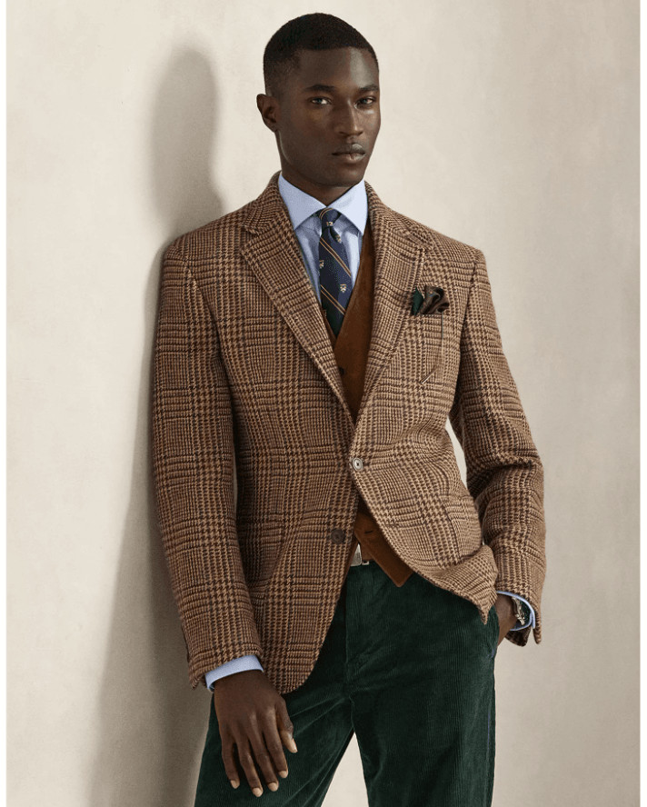 폴로 테일러드 플레드 울 자켓 / 타탄 스포츠자켓 / 42R--1