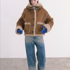 (택O) 더오유 빈티지 후드 무스탕 (카멜)