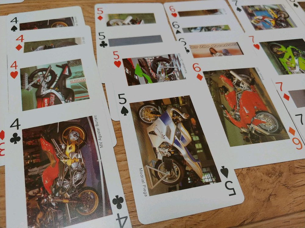 오래된 트럼프 카드 (오토바이) 수집옹, 레트로--1
