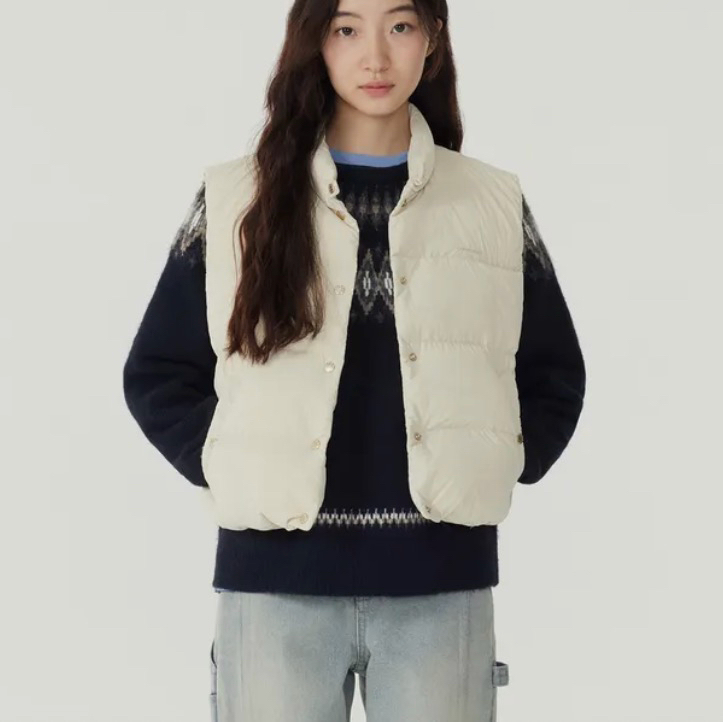 커버낫 아이보리 패딩조끼--1