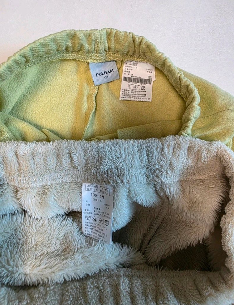 키즈 남아 여아 바지 130 폴햄키즈 약기모, 플리스 와이드, 수면바지--4