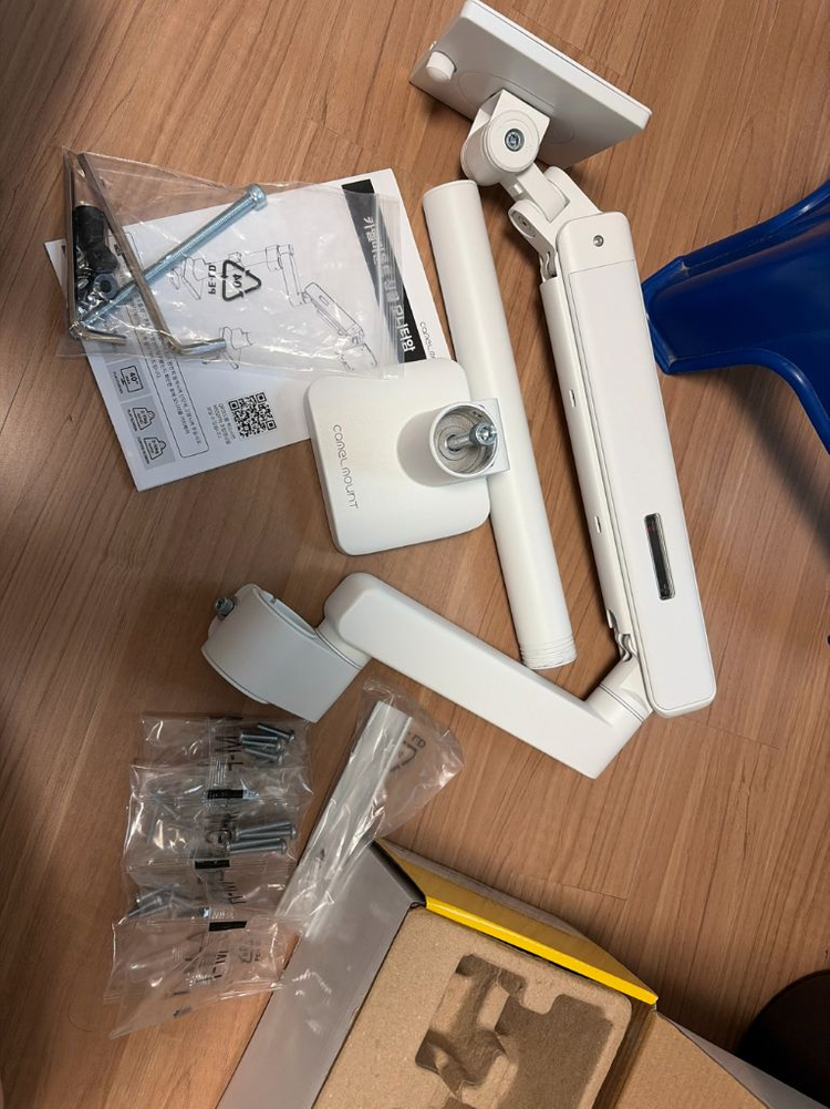 카멜마운트 싱글 모니터암 화이트 폴타입 mss2p--1