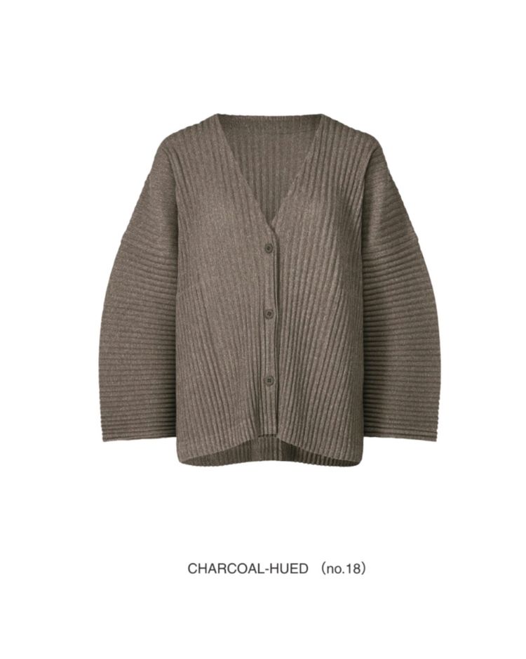 이세이미야케 미 코듀로이 가디건 차콜--7