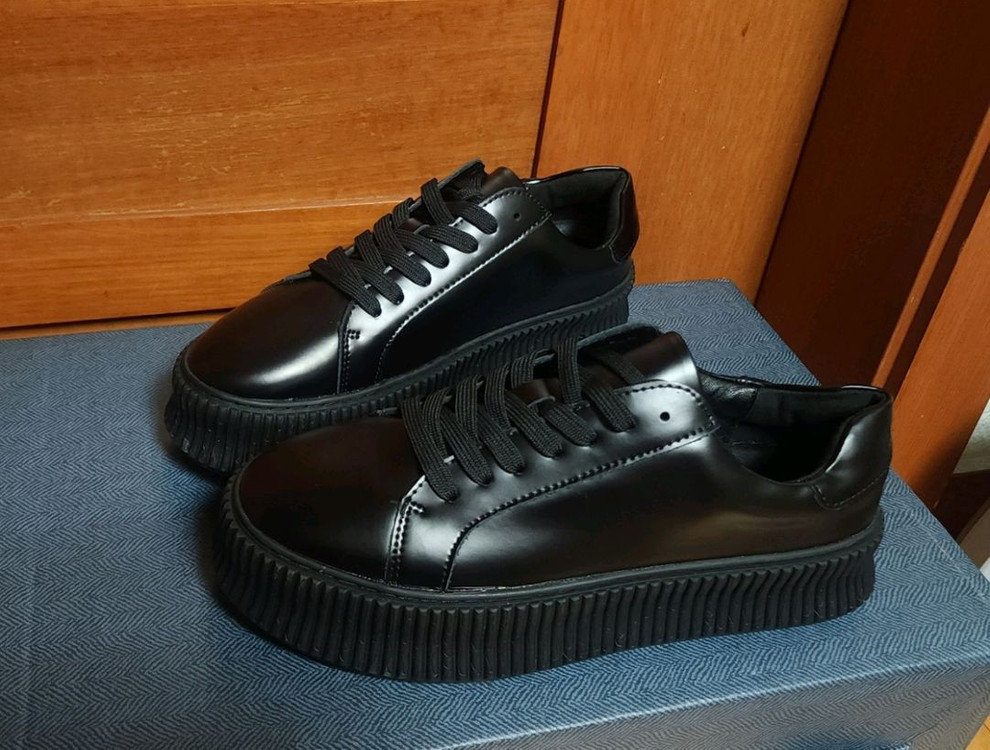 천연 260 가죽 스니커즈 운동화 키높이--1