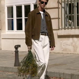 [M] STU 스웨이드 레더 가죽 자켓 브라운 이미지