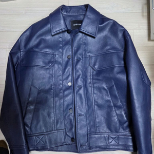 시스템옴므 정품 레더 네이비 자켓 100사이즈