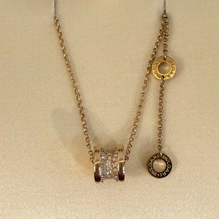 불가리 다이아 비제로원 18K 골드 목걸이--4