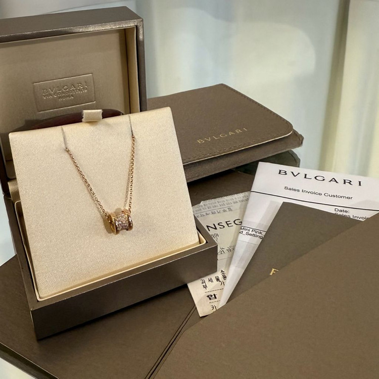 불가리 다이아 비제로원 18K 골드 목걸이--7