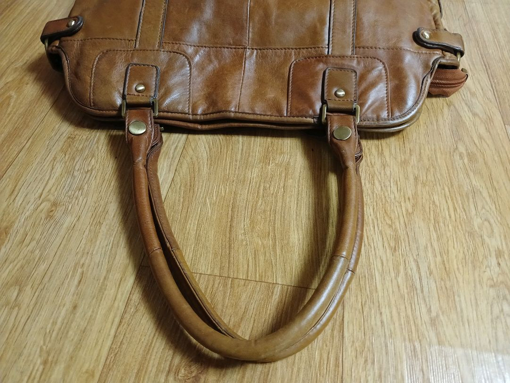 남성 (천연 가죽) 토트백 가방 (L싸이즈) (브라운) (상태 깨끗하고 좋아요)--3