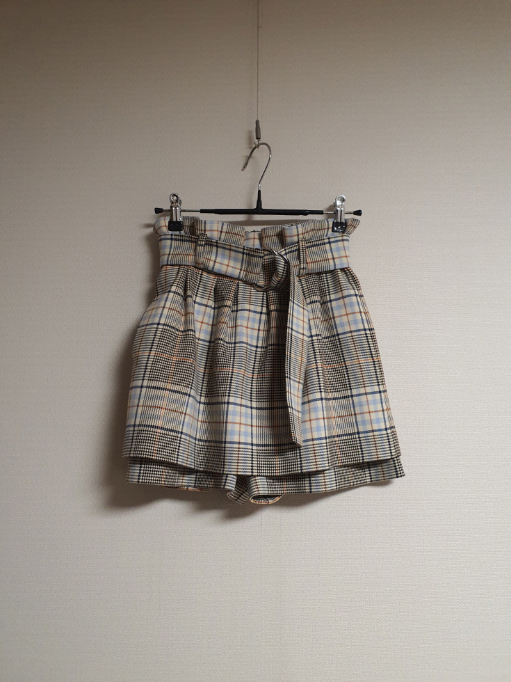 마쥬 maje 벨티드 체크 큐롯 스커트 44~55 사이즈--2