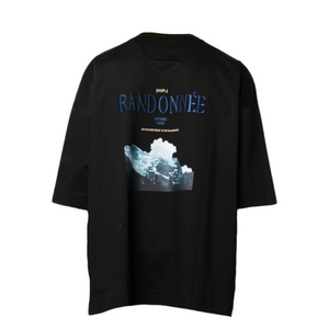 준지 그래픽 숏슬리브 오버핏 티셔츠 블랙 m