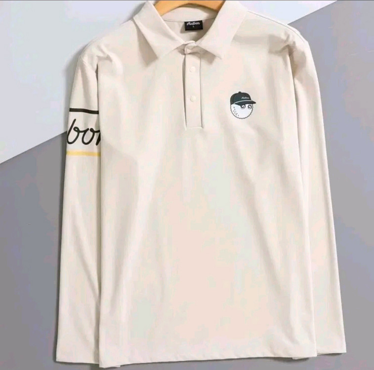 말본 골프 블랙 긴팔 폴로티--1