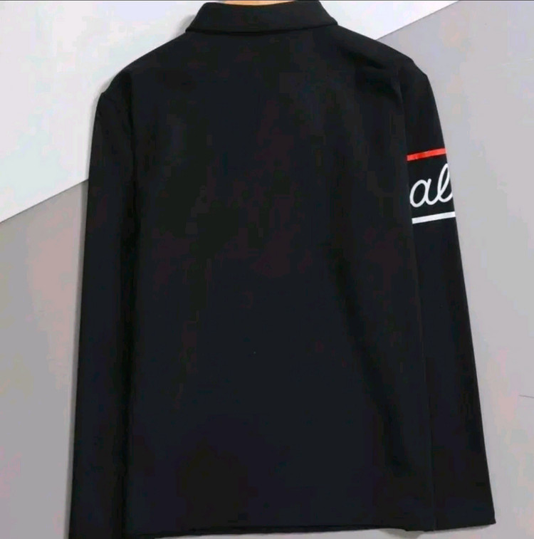 말본 골프 블랙 긴팔 폴로티--2