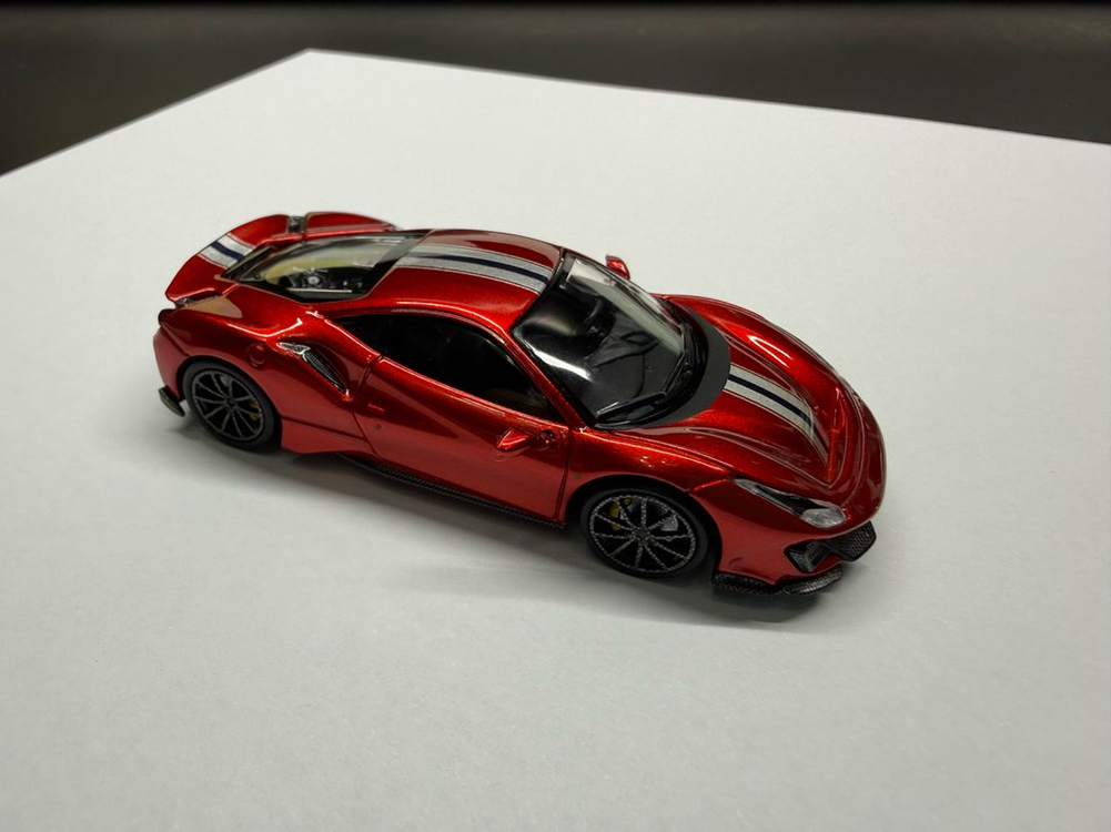 TOC 페라리 488 피스타 메탈릭 레드 1:64--2