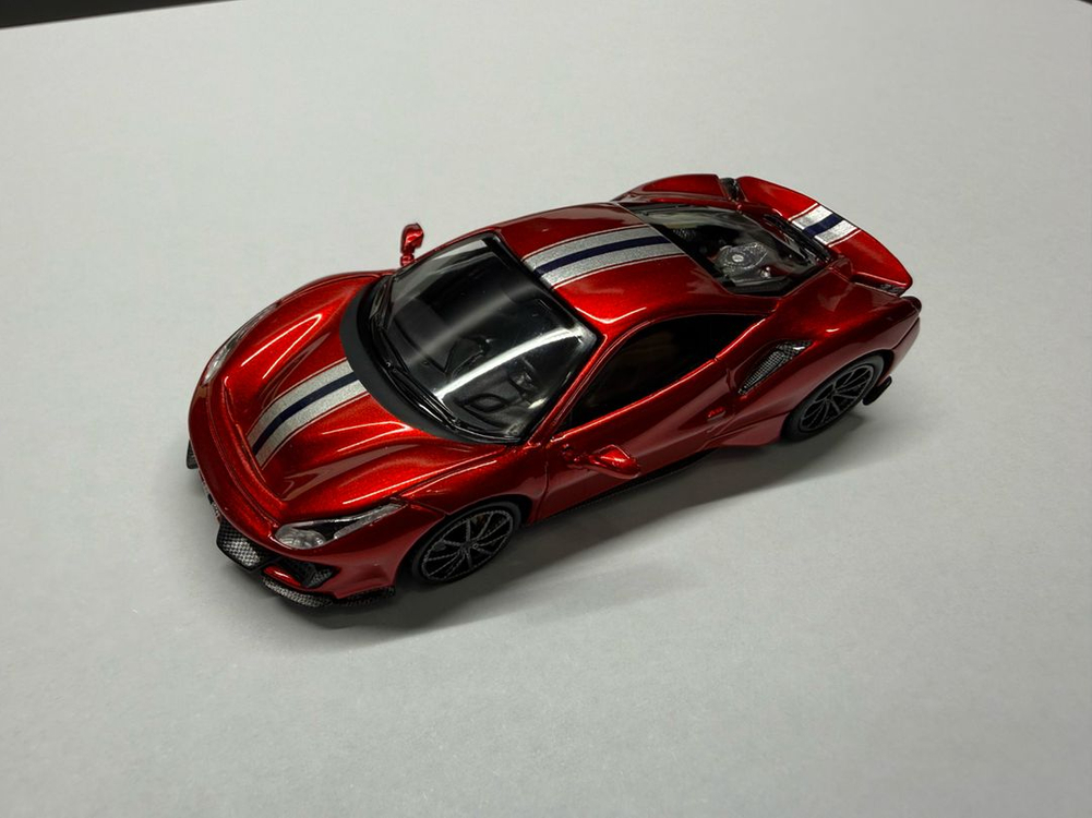 TOC 페라리 488 피스타 메탈릭 레드 1:64--3