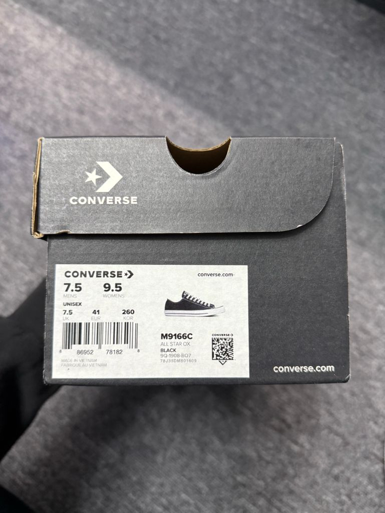 [새상품] 컨버스 척테일러 올스타 블랙 260mm 로우 스니커즈--2