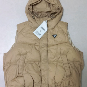 후드 조끼 베이지