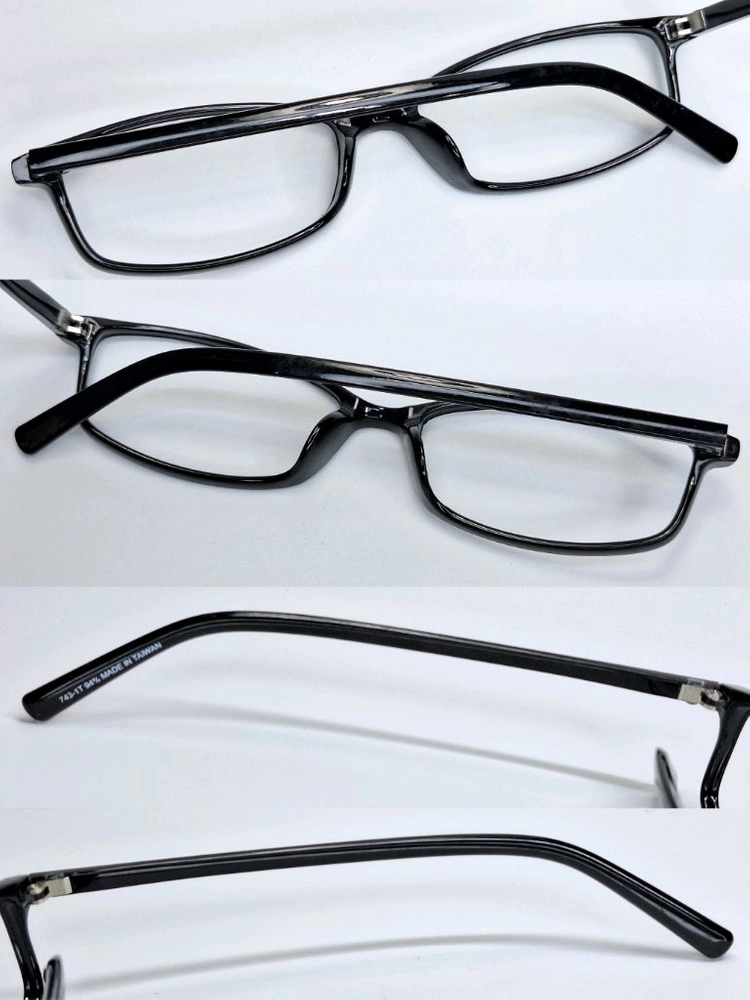 743-1T 94% MADE IN TAIWAN 블랙 슬림 뿔테 스퀘어 안경테 y2k 일본수입 대만제조 패션 아이웨어 이미지