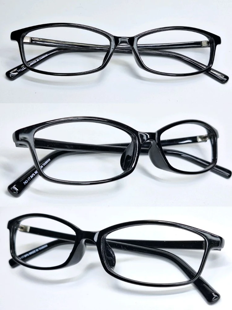 743-1T 94% MADE IN TAIWAN 블랙 슬림 뿔테 스퀘어 안경테 y2k 일본수입 대만제조 패션 아이웨어 이미지