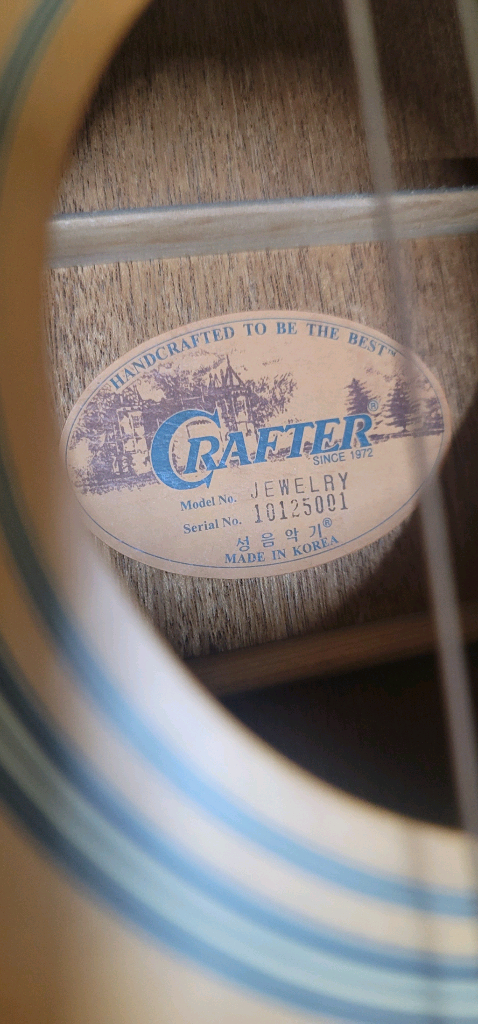 국산 크래프터(Crafter) - JEWELRY 어쿠스틱 기타 시리얼 번호10125001(소리 최상/세팅 완벽)( 이미지