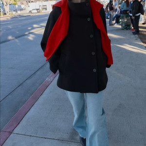 자라 하이넥 울 쇼트 코트 L