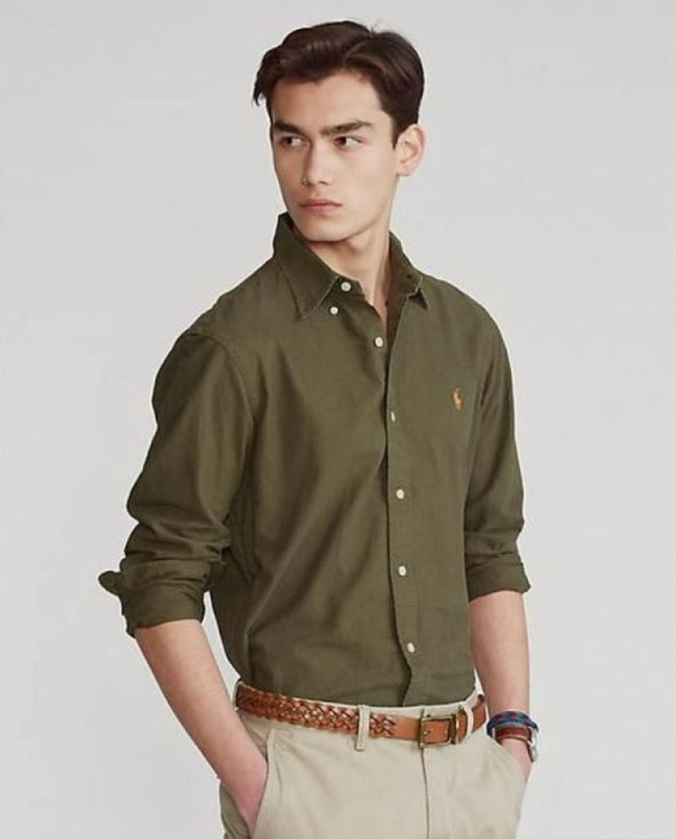 폴로 랄프로렌 남성 옥스포드 셔츠 카키 색상 새상품--1