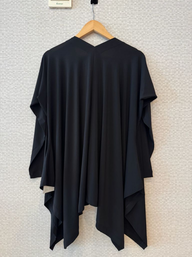 이세이미야케 드레이프 저지 가디건 블랙--1