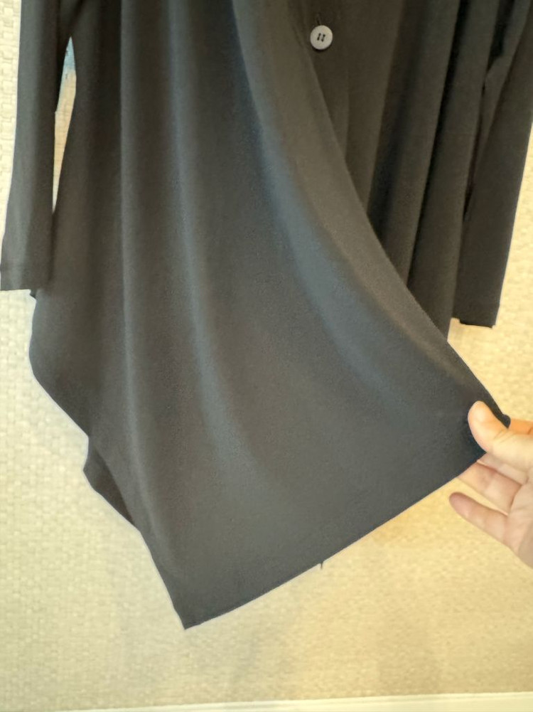 이세이미야케 드레이프 저지 가디건 블랙--4