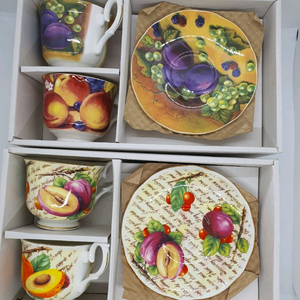 영국 노빌타 오차드찻잔 2조값 (새상품)