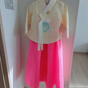 여아 한복 핑크 5호 속치마,머리띠 세트