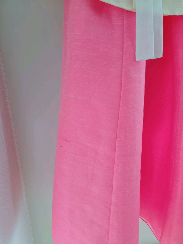 여아 한복 핑크 5호 속치마,머리띠 세트--2