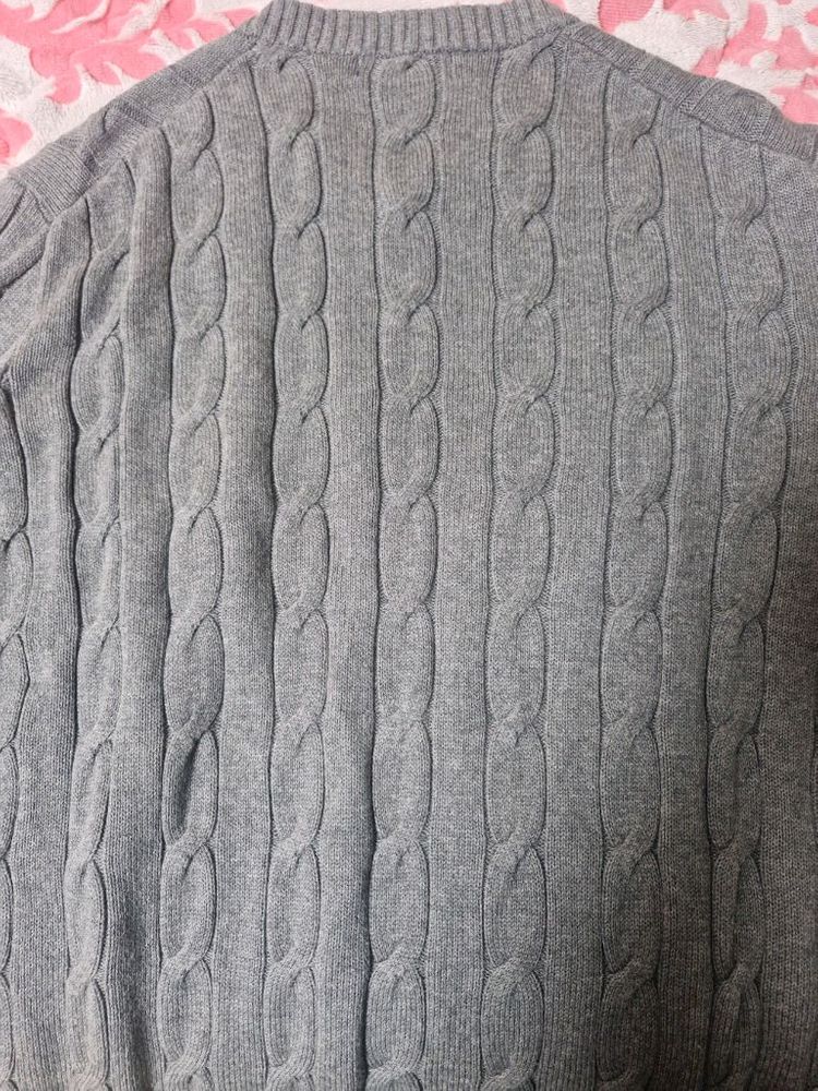 케이블 니트 가디건--6