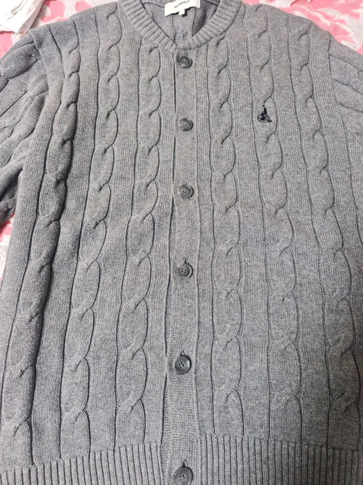 케이블 니트 가디건--3