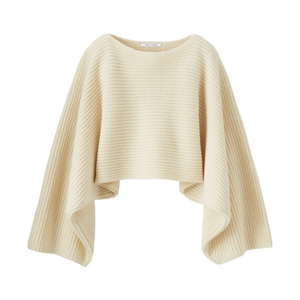 유니클로 x 르메르 램 크롭 스웨터 니트 오프화이트 이미지