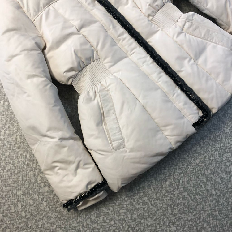 에고이스트 20년 트위드 구스 다운 패딩 점퍼 코트 아이보리 퀼팅--1