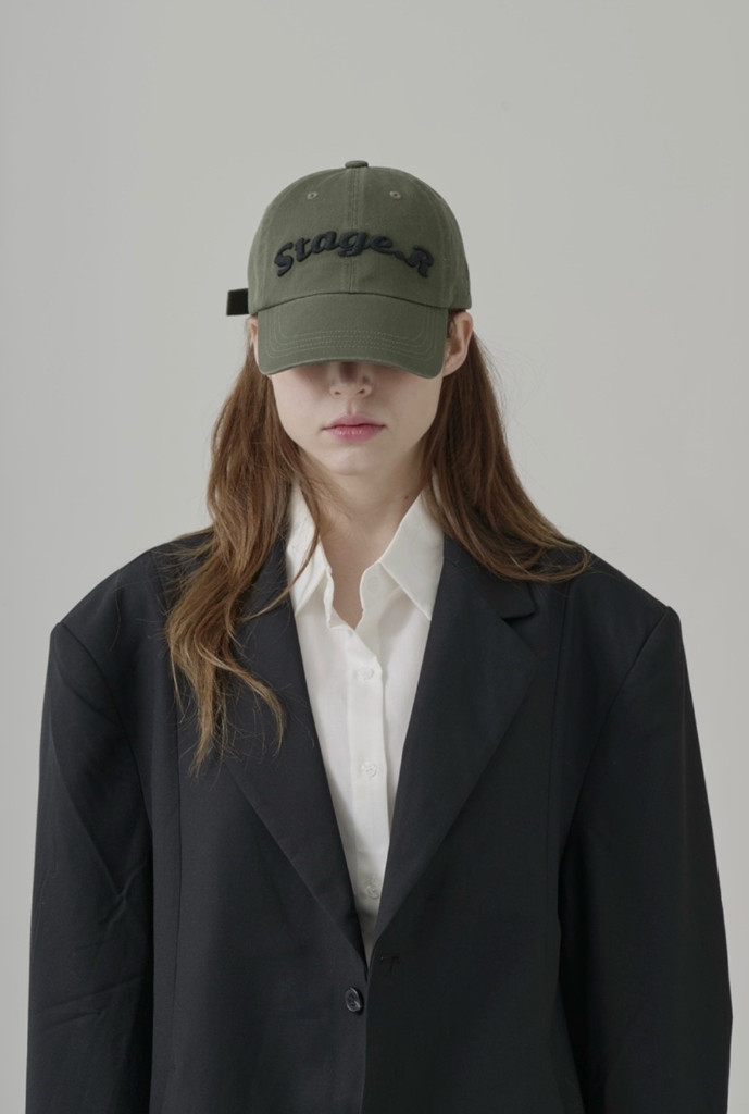 스테이지알 Stage.R 볼륨 로고 워싱 볼캡 카키 OS--3