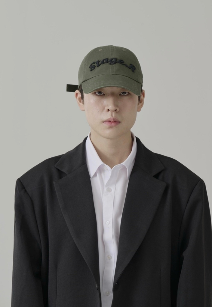 스테이지알 Stage.R 볼륨 로고 워싱 볼캡 카키 OS--7