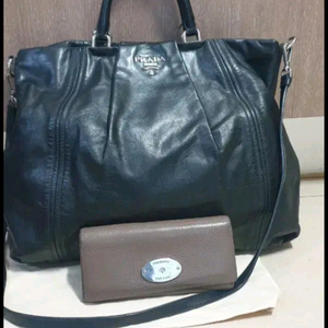 프라다 PRADA 은장 가죽 숄더백