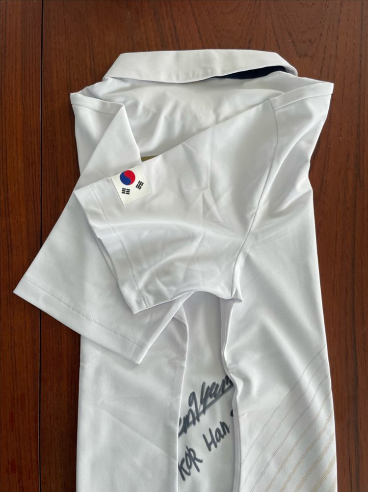 국가대표 양궁 유니폼 한승연 싸인 반팔 저지 90 새상품--3