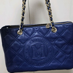 메트로시티 퀼팅 체인 숄더백 네이비