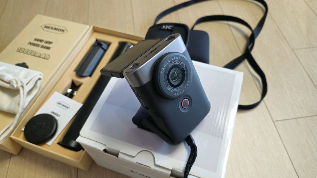 캐논 파워샷 V10 카메라+핸드그립 보조배터리 풀박스--1